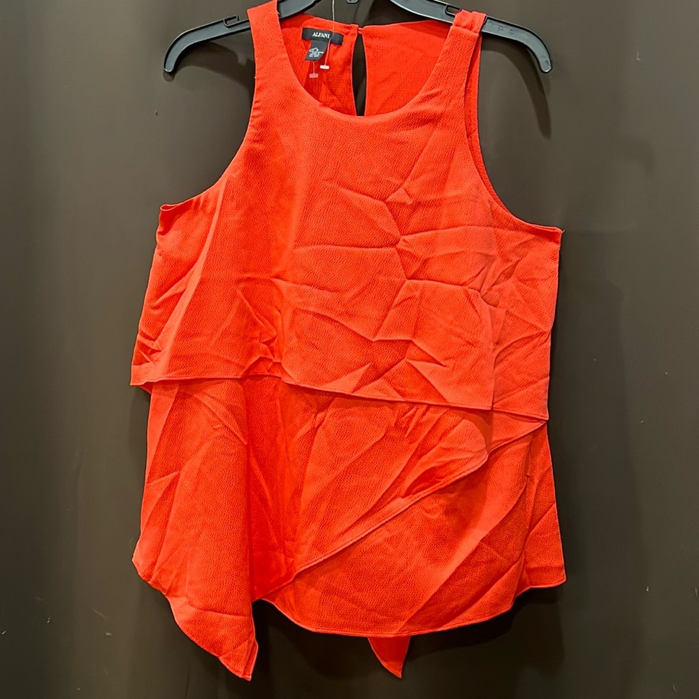 Alfani, Sleeveless Round Neck, Layered, Summer Blouse Top, Size 8 NWOT